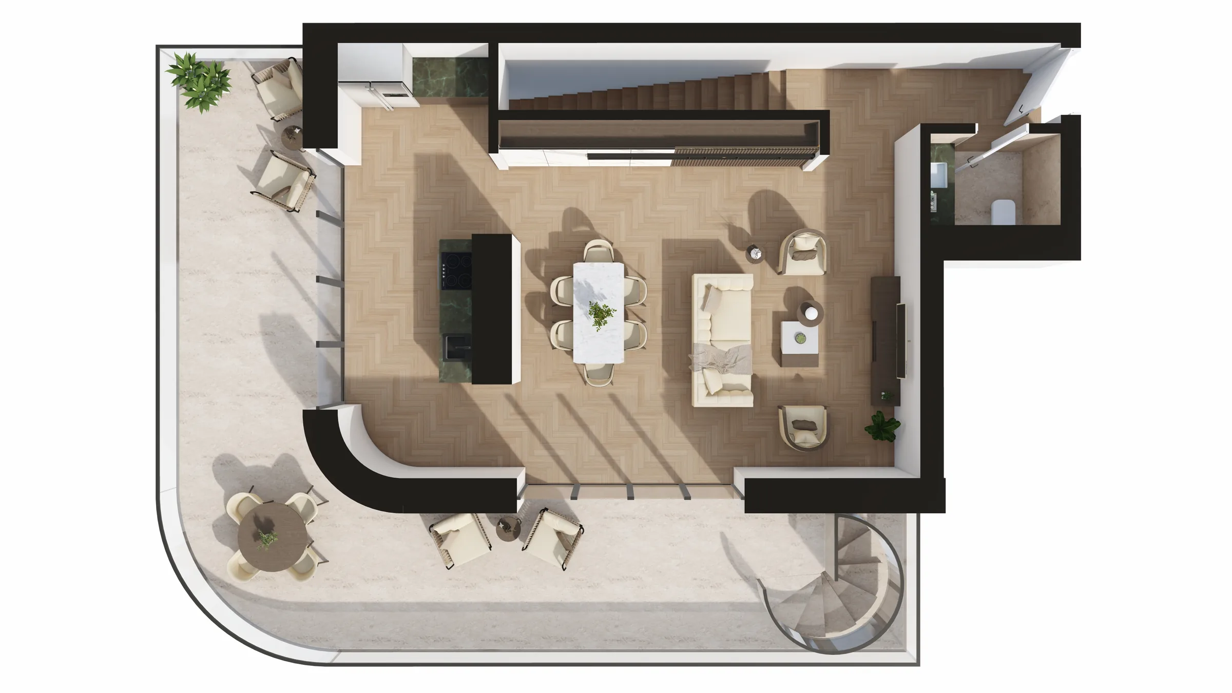 Upper level plan — apartment 52