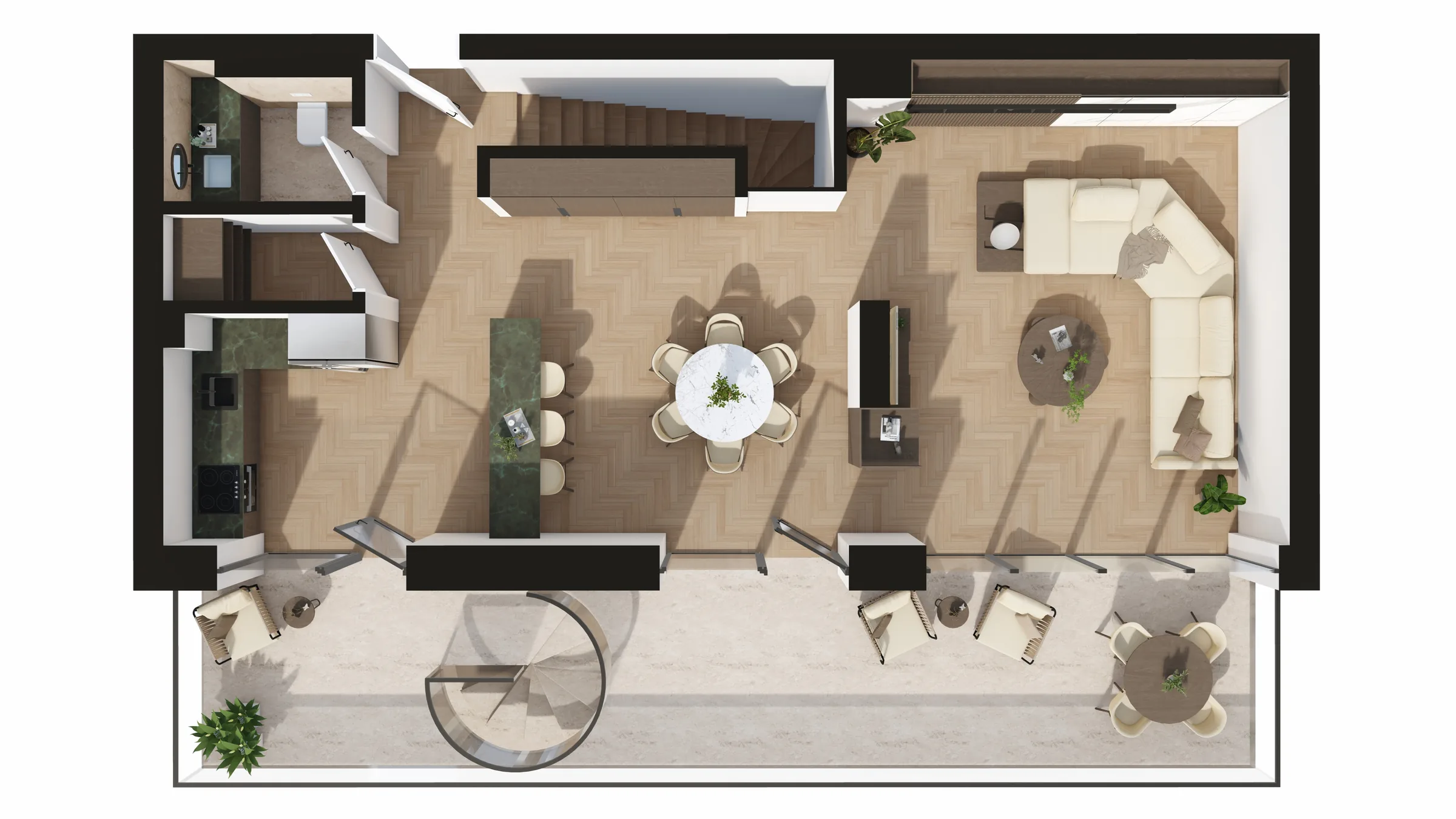 Upper level plan — apartment 55